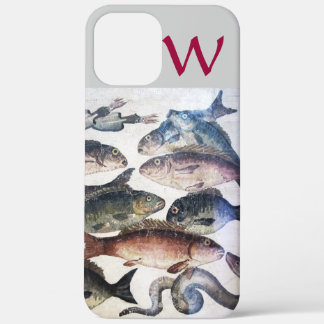 ANTIQUE MOSAIC FISHES,OCEAN SEA LIFE MONOGRAM iPhone 12 PRO MAX CASE