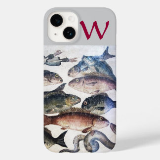 ANTIQUE MOSAIC FISHES,OCEAN SEA LIFE MONOGRAM Case-Mate iPhone 14 CASE