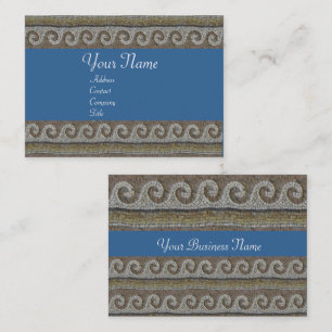 ANTIQUE MOSAIC WAVES Grey Brown Blue Nautical Business Card