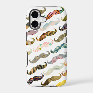 Antique Moustache with Vintage Patterns iPhone Cas