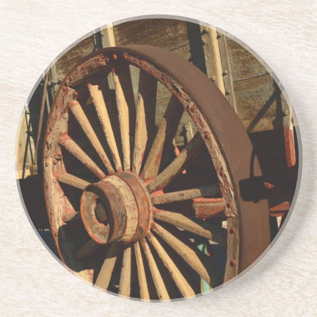Antique mule train wagon coaster (Front)