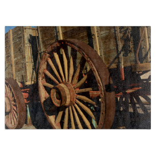 Antique mule train wagon cutting board