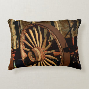 Antique mule train wagon decorative cushion