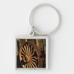 Antique mule train wagon key ring