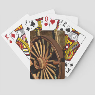 Antique mule train wagon playing cards