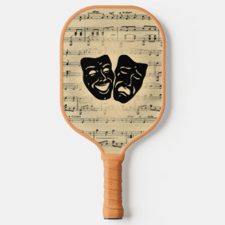 Antique Music and Theatre Masks Pickleball Paddle