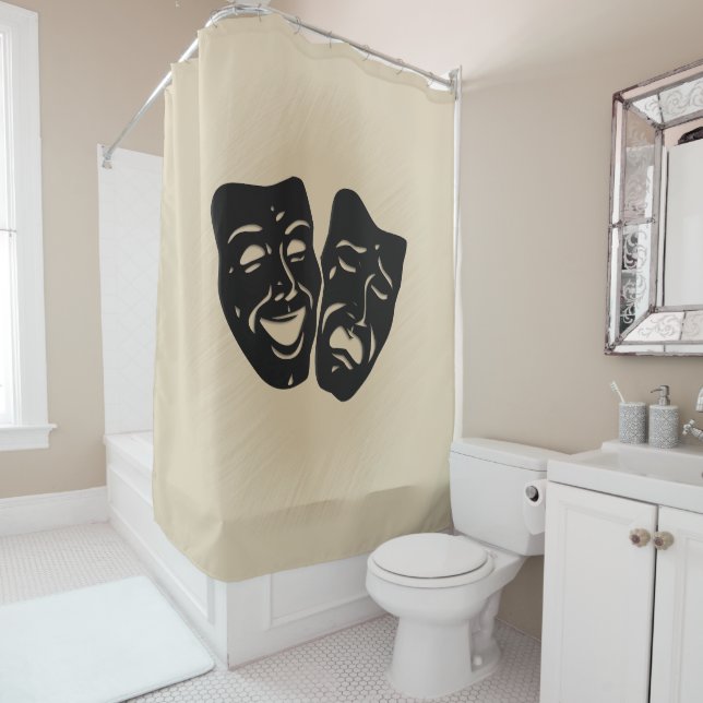 Antique Music and Theatre Masks Shower Curtain (In Situ)