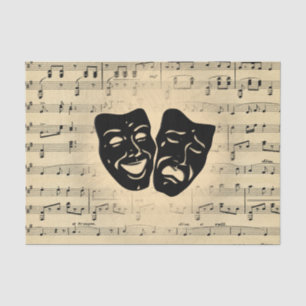 Antique Music and Theatre Masks Tissue Paper