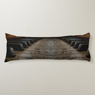 Antique Music Piano Keys Body Cushion