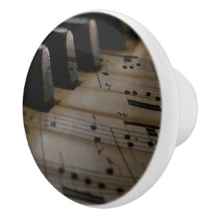 Antique Music Piano Keys Ceramic Knob