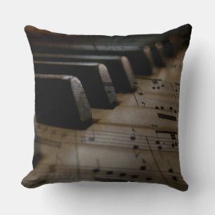 Antique Music Piano Keys Cushion