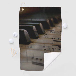Antique Music Piano Keys Golf Towel