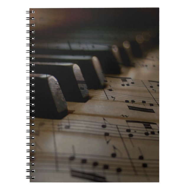 Antique Music Piano Keys Notebook (Front)