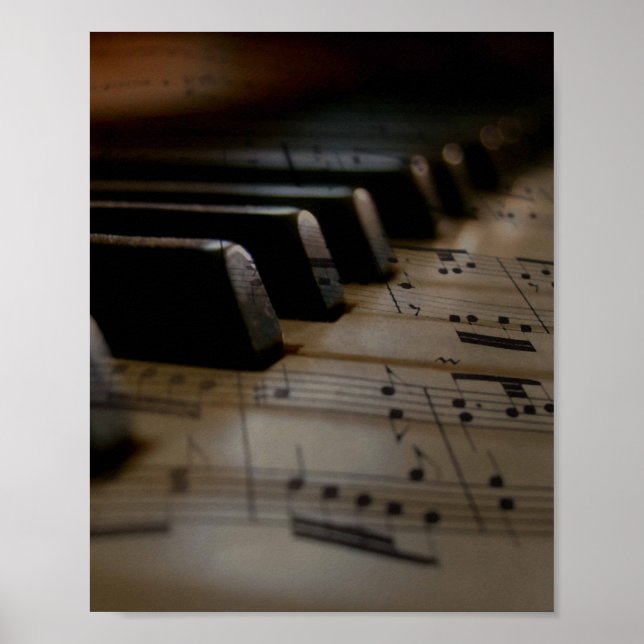 Antique Music Piano Keys Poster (Front)