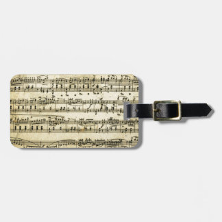 Antique Music Score Sheet Luggage Tag