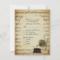 Antique Music Theme with Entree Choices