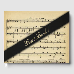 Antique Music Wedding Guest Book