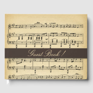 Antique Music Wedding Guest Book
