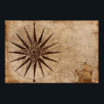 Antique nautical compass map poster<br><div class="desc">Antique nautical compass map</div>