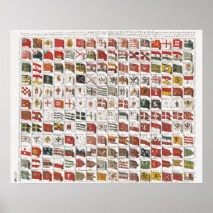 Antique Nautical Flags of the World Poster