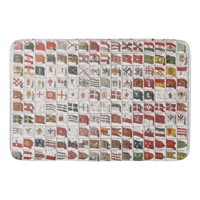 Antique Nautical Flags of the World Poster Bath Mat (Front)