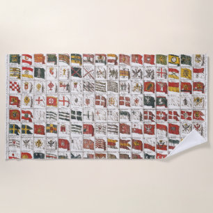 Antique Nautical Flags of the World Poster Beach Towel