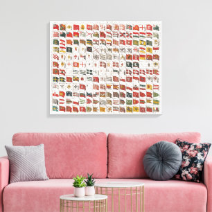Antique Nautical Flags of the World Poster Canvas Print