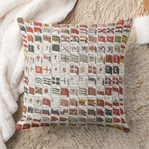 Antique Nautical Flags of the World Poster Cushion
