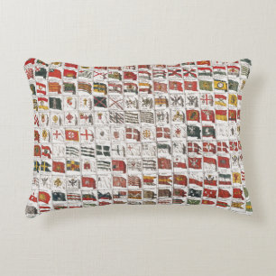 Antique Nautical Flags of the World Poster Decorative Cushion