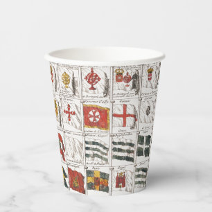 Antique Nautical Flags of the World Poster Paper Cups