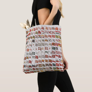 Antique Nautical Flags of the World Poster Tote Bag
