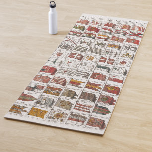 Antique Nautical Flags of the World Poster Yoga Mat
