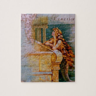 Antique Nautical Map & Mermaid Jigsaw Puzzle