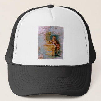 Antique Nautical Map & Mermaid Trucker Hat