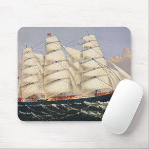 Antique Nautical Sailing Ship Currier & Ives Mouse Pad