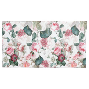 Antique Nostalgic Redouté Roses Pattern pink Pillowcase