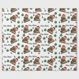 Antique Nut With Retro Phone Christmas Pattern Wrapping Paper
