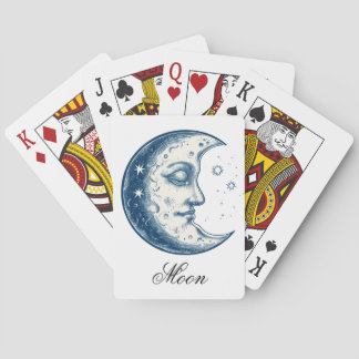 Antique of moon drawing  playing cards