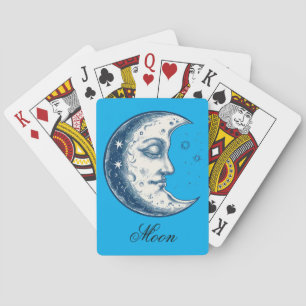 Antique of moon drawing playing cards