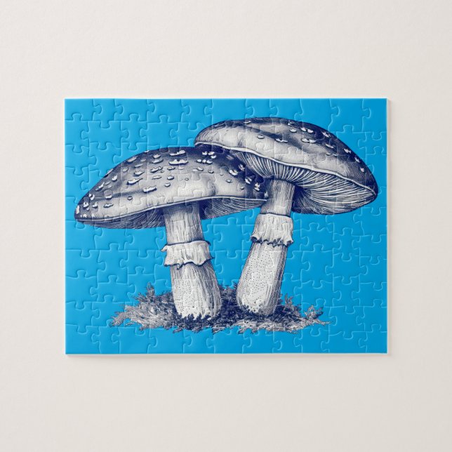 Antique of mushroom drawing jigsaw puzzle (Horizontal)