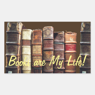 Antique Old Books Vintage Tomes Gift Rectangular Sticker