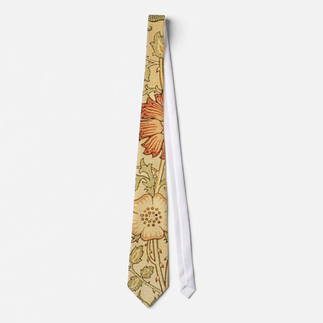 Antique Old Floral Design Tie (Front)