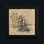 Antique Old General France Map & Ship Gift Box<br><div class="desc">Geographic Map of France - Antique General Maps of the World</div>