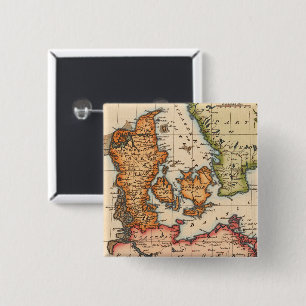 Antique Old Map Inspired (10) 15 Cm Square Badge