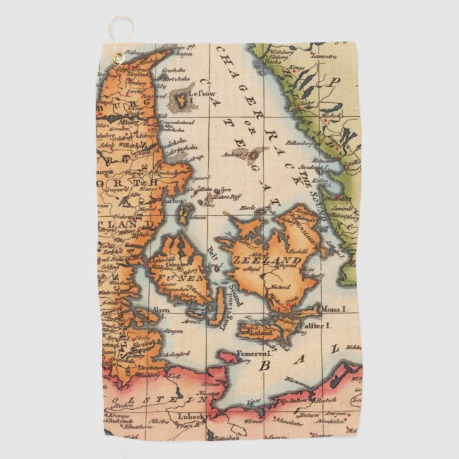 Antique Old Map Inspired (10) Golf Towel (Front)