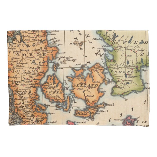 Antique Old Map Inspired (10) Pillowcase (Front-Left)