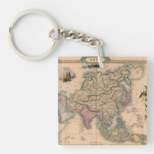 Antique Old Map Inspired (11) Key Ring