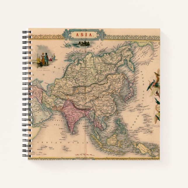 Antique Old Map Inspired (11) Notebook (Front)
