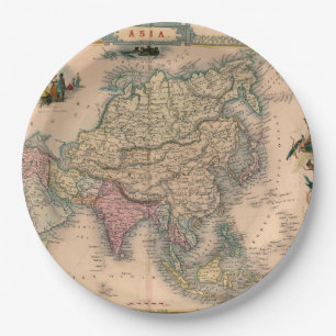 Antique Old Map Inspired (11) Paper Plate