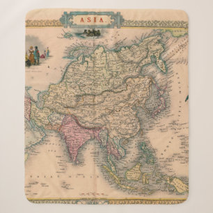 Antique Old Map Inspired (11) Sherpa Blanket